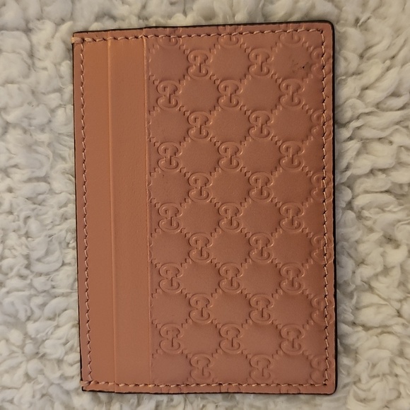 Authentic Gucci GG Guccissima Pink Card Holder, Excelent Condition - Picture 1 of 5